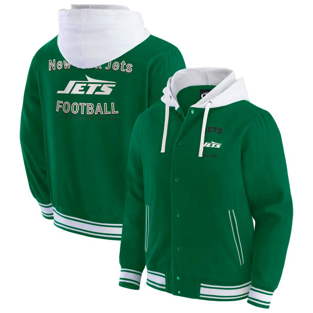 Men 2026 NFL New York Jets  jacket hoodie Green 011